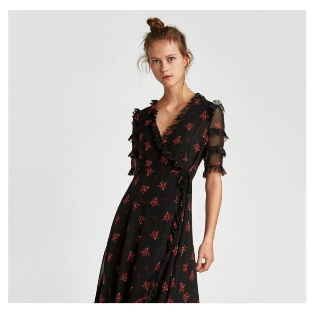 ZARA Floral Wrap Dress